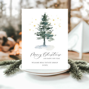 Elegant Pine Tree kerst Corporate Greening Briefkaart