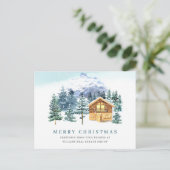 Elegant Pine Tree kerst Corporate Greening Briefkaart (Staand voorkant)