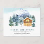 Elegant Pine Tree kerst Corporate Greening Briefkaart (Voorkant)