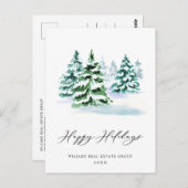 Elegant Pine Tree kerst Corporate Greening Briefkaart (Voorkant / Achterkant)
