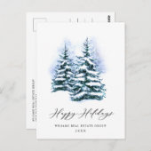 Elegant Pine Tree kerst Corporate Greening Briefkaart (Voorkant / Achterkant)