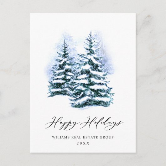 Elegant Pine Tree kerst Corporate Greening Briefkaart (Voorkant)