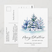 Elegant Pine Tree kerst Corporate Greening Briefkaart (Voorkant / Achterkant)