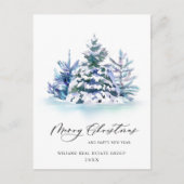 Elegant Pine Tree kerst Corporate Greening Briefkaart (Voorkant)