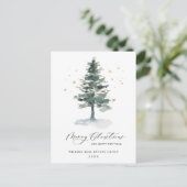 Elegant Pine Tree kerst Corporate Greening Briefkaart (Staand voorkant)