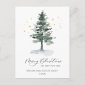 Elegant Pine Tree kerst Corporate Greening Briefkaart (Voorkant)