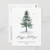 Elegant Pine Tree kerst Corporate Greening Briefkaart (Voorkant / Achterkant)