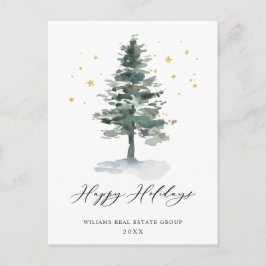 Elegant Pine Tree kerst Corporate Greening Briefkaart