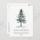 Elegant Pine Tree kerst Corporate Greening Briefkaart (Voorkant / Achterkant)