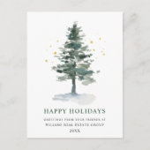 Elegant Pine Tree kerst Corporate Greening Briefkaart (Voorkant)