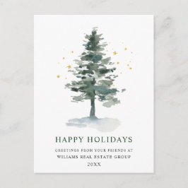 Elegant Pine Tree kerst Corporate Greening Briefkaart
