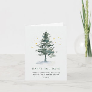 Elegant Pine Tree kerst Corporate Greening Feestdagen Kaart