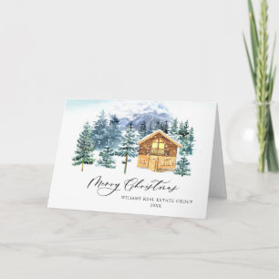 Elegant Pine Tree kerst Corporate Greening Feestdagen Kaart