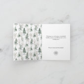Elegant Pine Tree kerst Corporate Greening Feestdagen Kaart (Binnen)