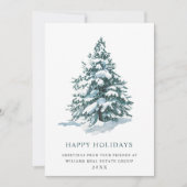 Elegant Pine Tree kerst Corporate Greening Feestdagenkaart (Voorkant)