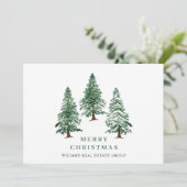 Elegant Pine Tree kerst Corporate Greening Feestdagenkaart (Staand voorkant)