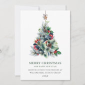 Elegant Pine Tree kerst Corporate Greening Feestdagenkaart (Voorkant)