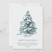 Elegant Pine Tree kerst Corporate Greening Feestdagenkaart (Voorkant)