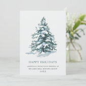 Elegant Pine Tree kerst Corporate Greening Feestdagenkaart (Staand voorkant)