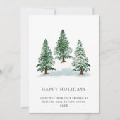 Elegant Pine Tree kerst Corporate Greening Feestdagenkaart (Voorkant)