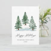 Elegant Pine Tree kerst Corporate Greening Feestdagenkaart (Staand voorkant)