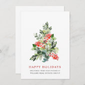 Elegant Pine Tree kerst Corporate Greening Feestdagenkaart (Voorkant / Achterkant)