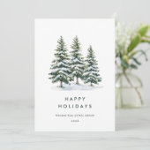 Elegant Pine Tree kerst Corporate Greening Feestdagenkaart (Staand voorkant)