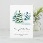 Elegant Pine Tree kerst Corporate Greening Feestdagenkaart (Staand voorkant)