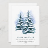 Elegant Pine Tree kerst Corporate Greening Feestdagenkaart (Voorkant / Achterkant)