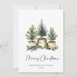 Elegant Pine Tree kerst Corporate Greening Feestdagenkaart
