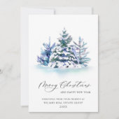 Elegant Pine Tree kerst Corporate Greening Feestdagenkaart (Voorkant)