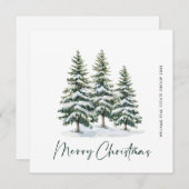 Elegant Pine Tree kerst Corporate Greening Feestdagenkaart (Voorkant / Achterkant)