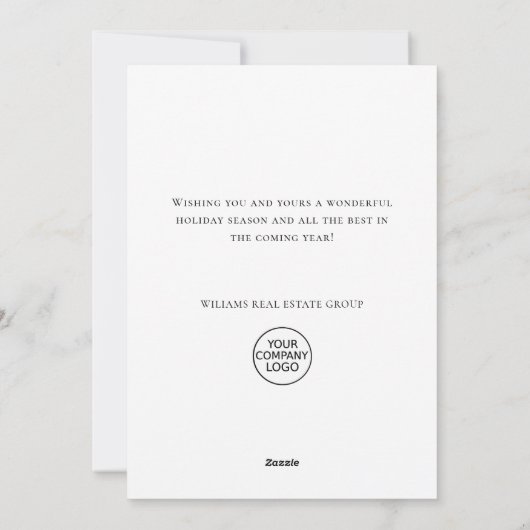 Elegant Pine Tree kerst Corporate Greening Feestdagenkaart (Achterkant)