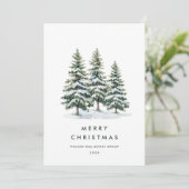 Elegant Pine Tree kerst Corporate Greening Feestdagenkaart (Staand voorkant)