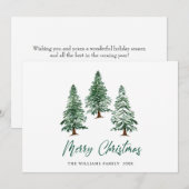 Elegant Pine Tree kerst Corporate Greening Feestdagenkaart (Voorkant / Achterkant)