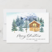 Elegant Pine Tree kerst Corporate Greening Feestdagenkaart (Voorkant)