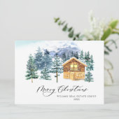 Elegant Pine Tree kerst Corporate Greening Feestdagenkaart (Staand voorkant)