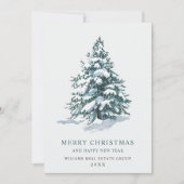 Elegant Pine Tree kerst Corporate Greening Feestdagenkaart (Voorkant)