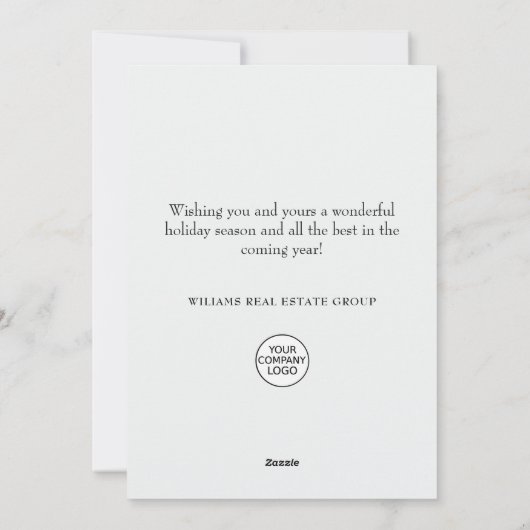 Elegant Pine Tree kerst Corporate Greening Feestdagenkaart (Achterkant)