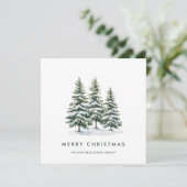 Elegant Pine Tree kerst Corporate Greening Feestdagenkaart (Staand voorkant)