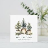 Elegant Pine Tree kerst Corporate Greening Feestdagenkaart (Staand voorkant)