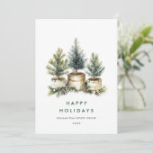 Elegant Pine Tree kerst Corporate Greening Feestdagenkaart (Staand voorkant)