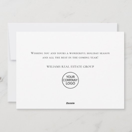 Elegant Pine Tree kerst Corporate Greening Feestdagenkaart (Achterkant)