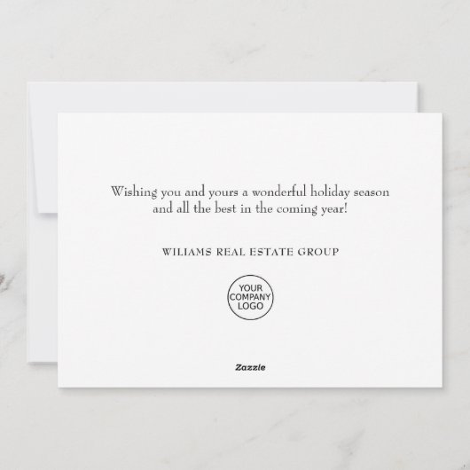 Elegant Pine Tree kerst Corporate Greening Feestdagenkaart (Achterkant)