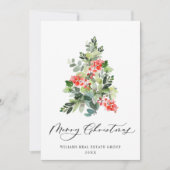 Elegant Pine Tree kerst Corporate Greening Feestdagenkaart (Voorkant)