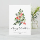 Elegant Pine Tree kerst Corporate Greening Feestdagenkaart (Staand voorkant)