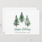 Elegant Pine Tree kerst Corporate Greening Feestdagenkaart (Voorkant / Achterkant)