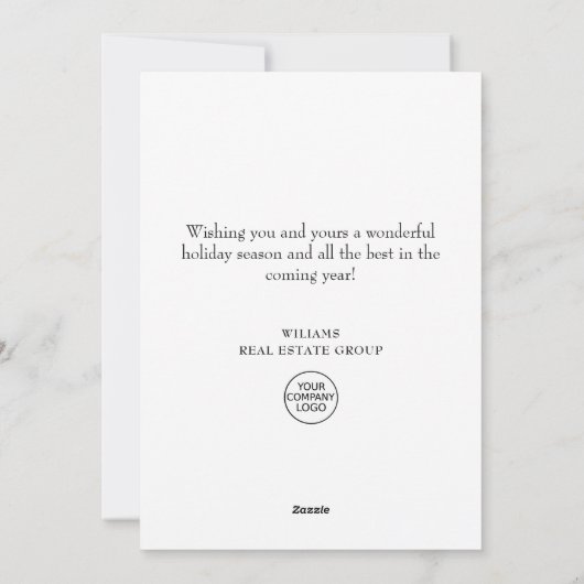 Elegant Pine Tree kerst Corporate Greening Feestdagenkaart (Achterkant)