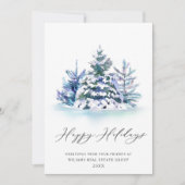 Elegant Pine Tree kerst Corporate Greening Feestdagenkaart (Voorkant)