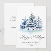 Elegant Pine Tree kerst Corporate Greening Feestdagenkaart (Voorkant / Achterkant)